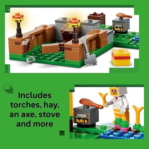 LEGO Minecraft Chicken Farm Building Toy for Kids - Video Game Playset & Figures for Boys & Girls, Ages 7+ - Gift for Birthdays - 21585 thumbnail 3