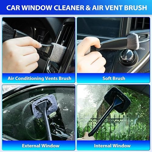 THINKWORK Car Cleaning Kit, Car Vacuum Kit, Gray Car Interior Detailing Kit with 8000PA High Power Vacuum, Including 7Pcs Detailing Brush Set and Bag thumbnail 5