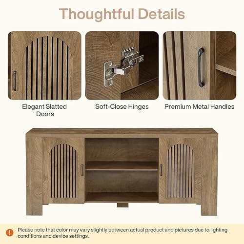 Tribesigns 70.8" Long TV Stand for 65/70/75 Inch TVs, Wood Large Entertainment Center with Storage Cabinets & Shelves, Modern Minimalist TV Console for Living Room, Bedroom, Apartment, Brown thumbnail 7