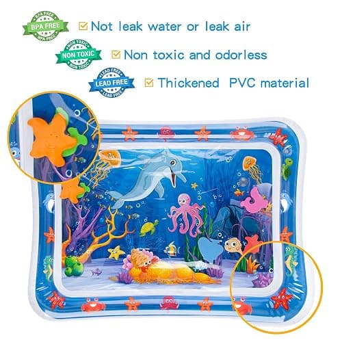 Yeeeasy Tummy Time Water Mat丨Inflatable Tummy Time Water Play Mat for Babies, Infants and Toddlers 3 to 12 Months Promote Development Toys Baby Gifts thumbnail 6