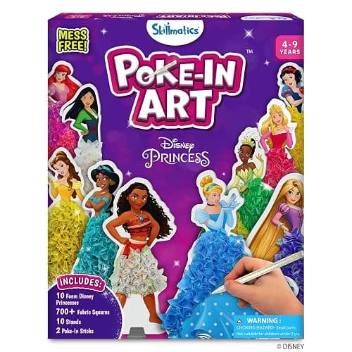 Skillmatics Poke-in Art – Disney Princesses, Wood Craft Kit, Gift for Kids | DIY Mess-Free Fun, Cinderella, Ariel Fine Motor Skills, Screen-Free, Travel Activity, Girls & Boys Ages 4, 5, 6, 7, 8, 9 - Image 1