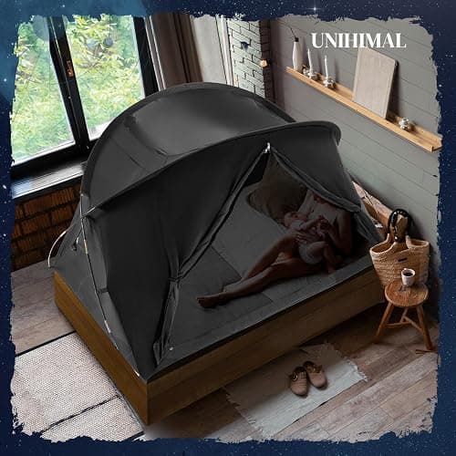 uniHimal Bed Tent Canopy Twin, Blackout Portable Sleep Tent Easy Setup, Breathable Mesh, Privacy Curtains for Adults, Ideal for Indoor thumbnail 2