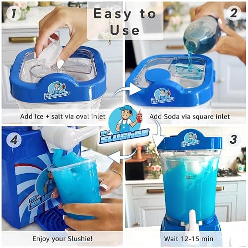 Mr Slushee Slushie Machine for home, New and Improved Countertop Slushy Maker for Kitchen, 34 fl oz, Ice Cold Frozen Slush Drink, Slushy Cup, Turns Your Favorite Sodas into Slushies. thumbnail 4
