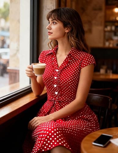 Wedtrend Women's 1950s Retro Rockabilly Dress Cap Sleeve Vintage Swing Dress thumbnail 3
