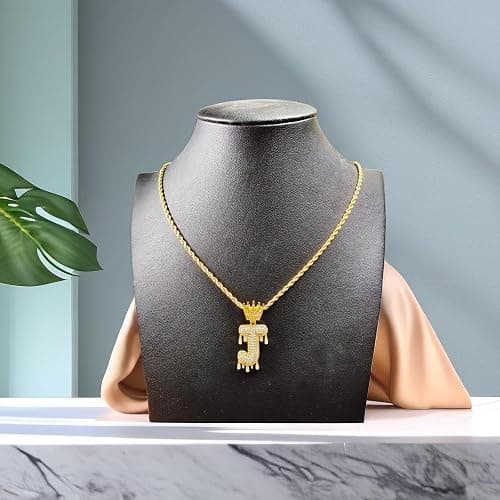 Initial Necklace for Men Women,Crown Letter Pendant with 24 Inch Chain,Cubic Zirconia Capital Monogram Pendant Necklace Jewelry Gift thumbnail 5