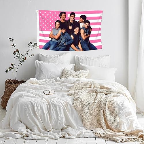 3x5 Foot The Outsiders Decorative Flag with 2 Brass Grommets for Indoor Outdoor, Double Stitched, Wall Hanging Tapestry Room Decor, College Dorm Decorations (PINK AMERICAN, 3x5 ft) - PINK AMERICAN - 3x5 ft thumbnail 4