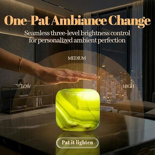 Marmor Marble Lamp Table Lamp Unique Stone Lamp Touch Lamp Pat Lamp Type-C 3 Way Bedside Lamps Ambient Light Bedroom Night Stands Small Night Light Decorative LED Warm Portable Lamps Rechargeable thumbnail 7