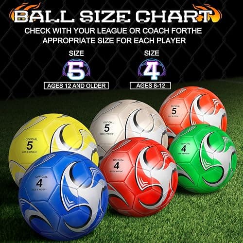 Supervitae 12 Pack Soccer Balls for Teen Adult Bulk Deflated Soccer Balls with Pump Outdoor and Indoor Training Practice Football for Back to School Sports Game Birthday Gift Party thumbnail 3