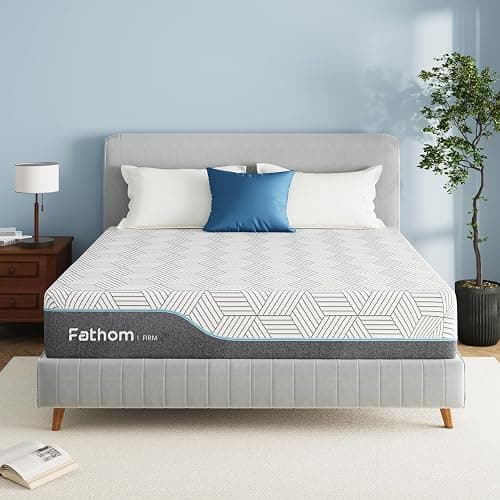 FATHOM Firm Queen Mattress 10 Inch Memory Foam Mattress Queen Size Bed in a Box for Back Pain Relief and Cool Sleep with Gel Foam and Removeable Fiberglass Free Cover, CertiPUR-US Certified - Image 1
