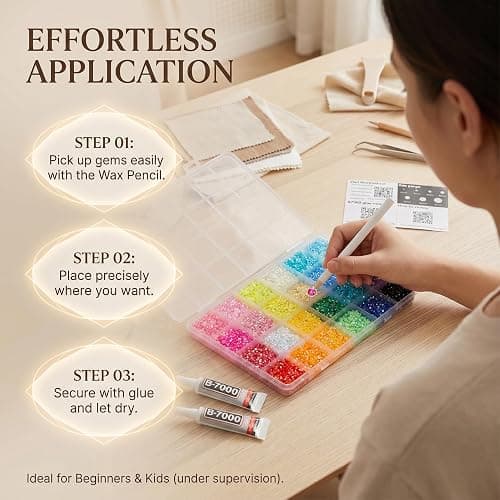 4500Pcs 5mm Rhinestones for Bedazzling, Bedazzler Kit with Rhinestones and Tools, Flatback Resin Jelly AB Colorful Rainbow Crystals Gems Set with Glue for Nail Art Crafting Clothes Crafts thumbnail 6