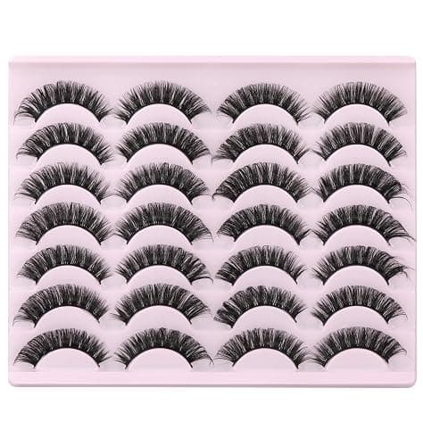 False Eyelashes Russian Strip Lashes Volume Fake Eyelashes Extension D-Curly Wispy Handmade Soft Reusable 14 Pairs Lashes Pack thumbnail 8