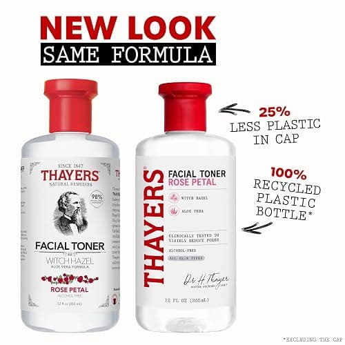 THAYERS Alcohol-Free Rose Petal Witch Hazel Facial Toner for Glowing Skin, Soothing, Hydrating, Refreshing Toner for All Skin Types, 12oz (Packaging May Vary) thumbnail 2