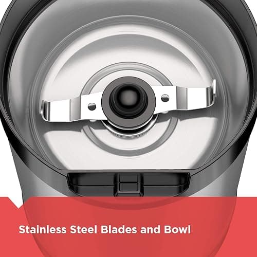 BLACK+DECKER One Touch Coffee Grinder, 2/3 Cup Coffee Bean Capacity, Spice Grinder, One Touch Push-Button Control -150 Watts -Stainless Steel Blades thumbnail 5