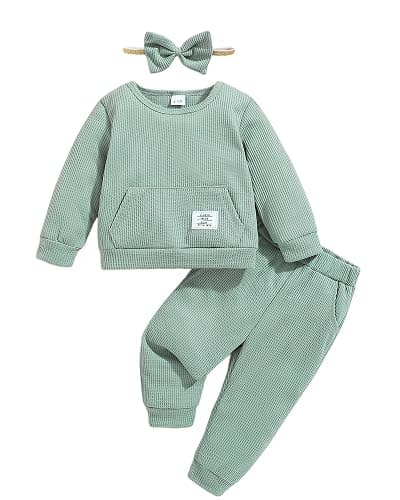 Weebaby Toddler Girl Clothes Infant Girl Sweatsuit Baby Pant Set Outfits Fall Winter Clothing Little Clothes for Girl - Image 1