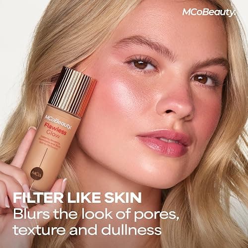 MCoBeauty Flawless Glow Luminous Skin Filter - 3 Light - 4-in-1 Primer, Highlighter & Foundation Booster - Dewy Illuminating Tint Face Makeup with Squalane Vitamin E - Vegan & Cruelty Free thumbnail 4