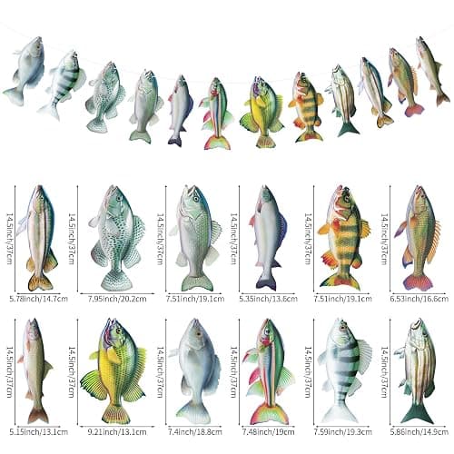 Abilat Gone Fishing Hanging Banner Fish Birthday Party Decorations for Kids Adults Bass Fishing Tournament Supplies Fish Themed Party Supplies Under The Sea Decor thumbnail 3