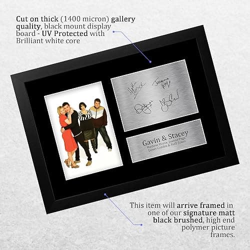 HWC Trading FR A4 Mathew Horne & Joanna Page Gavin & Stacey Gifts Printed Signed Autograph Picture for TV Show Fans - A4 Framed - (Framed) Mathew Horne & Joanna Page thumbnail 4
