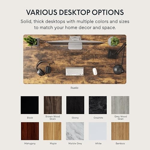 FLEXISPOT One-Piece Standing Desk 48"x24"  Rustic Brown thumbnail 8
