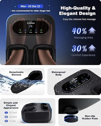 Foot Massager with Heat and Remote, Shiatsu Deep Kneading Feet Massager for Plantar Fasciitis & Neuropathy, Foot Warmer, Gifts for Mom Women Men Dad, Fits Up to Men Size 12 thumbnail 8