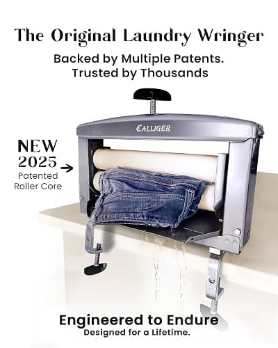 Northwood Calliger Gray Clothes Wringer - Better Moisture Removal Manual Clothes Washer Than Portable Washing Machine/Portable Dryer - Heavy Duty Off Grid Washing Machine Laundry Wringer thumbnail 2