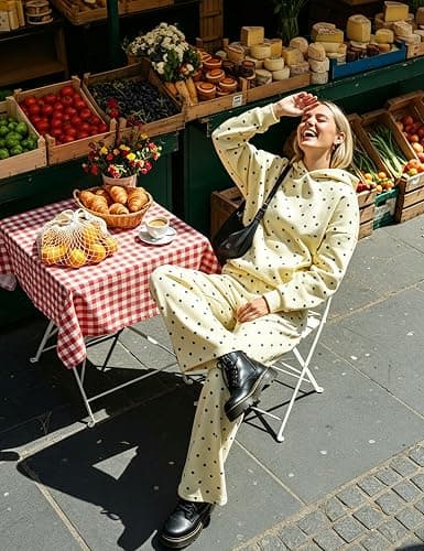 Lauweion Polka Dot Set-Womens Oversized Hoodie and Wide Leg Sweatpants thumbnail 2