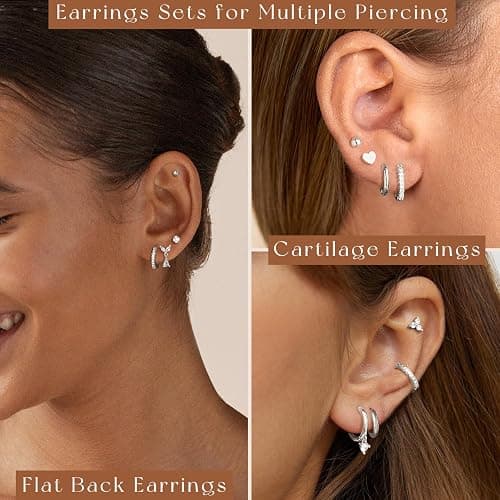 Adoyi 9 Pairs Gold Hoop Earrings Set for Womens Twisted Huggie Hoops Earrings 14K 18K Gold Plated for Girls Valentines Mother's Day Birthday Gifts Lightweight thumbnail 4