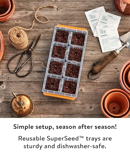 Burpee SuperSeed Windowsill Seed Starting Tray| 8 XL Cell| Reusable & Dishwasher Safe| for Vegetable, Flower & Herb Seeds| Window Garden Seed Starter Kit| Green thumbnail 2