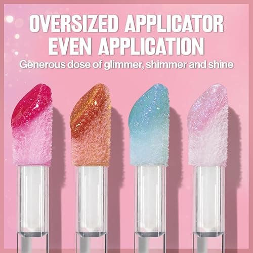 Revlon Super Lustrous Glimmer Gloss, Non-Sticky Lip Gloss, High-Shine Finish, Plant-Based Glitter, 002 Pink Prisma, 0.13 fl oz thumbnail 6