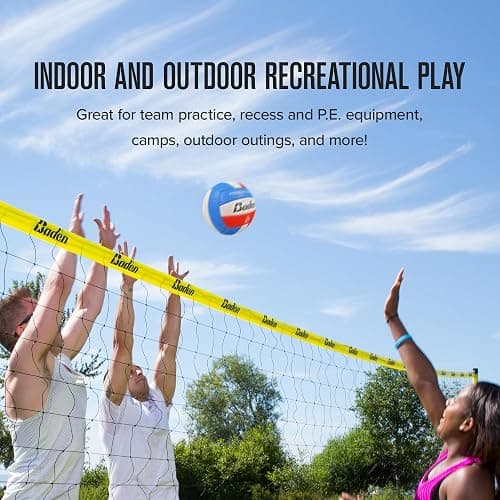Baden Premium Soft Synthetic Leather Official Size & Weight Outdoor Volleyball 6 Pack with Pump thumbnail 3