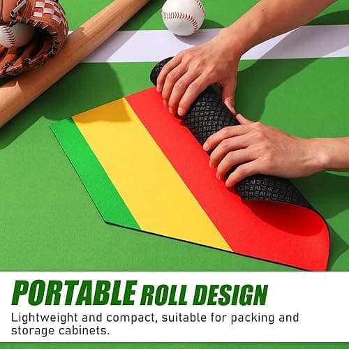 TOBWOLF Baseball & Softball Home Plate, Colored Blended Non-Slip Mat for Pitching & Hitting Practice, 17” Official Size Baseball Zone Training Home Plate, Portable Indoor Outdoor Pitchers Plate thumbnail 5