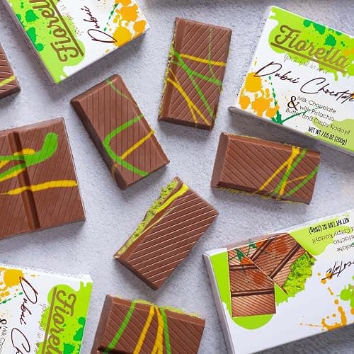 Fiorella Dubai Chocolate Bar Pistachio, Luxury & Premium Dubai Milk Chocolate Bar Filled with Pistachio Butter & Shredded Knafeh Kadayif, Snacks for Kids & Adults - 7.05 Oz thumbnail 7