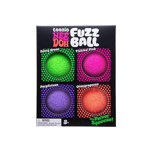 Schylling NeeDoh Teenie Needoh Fuzzball 4 Pack - Sensory Squeeze Toy - 1.5" in Diameter - Colors May Vary thumbnail 2