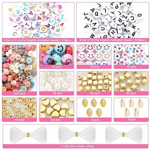 Funtopia 120 Colors 2mm Seed Beads for Jewelry Making, 49000 pcs Tiny Glass Beads for Bracelets, Friendship Bracelet Kit with Alphabet Letter Beads Smile Face Beads for DIY, Art and Craft thumbnail 4