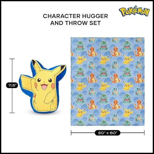 Northwest Pokemon Blanket and Hugger Set, Cute Pikachu, Super Soft Silk Touch Throw, 50x60 Inches thumbnail 2