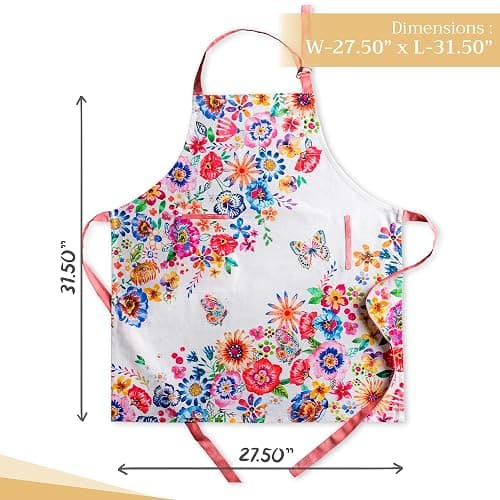 Maison d' Hermine 100% Cotton Apron for women with Pocket Kitchen Chef Apron for Men Cooking Gardening Server Waitress thumbnail 4