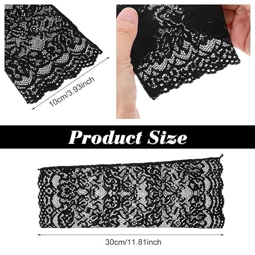 Lusofie Lange Spitzenhandschuhe Schwarz Damen Fingerlose Handschuhe Lange Spitze Brautparty Ballkleid Oper 1920er Jahre Armstulpen Damen Spitze Atmungsaktive Maskerade Hochzeitshandschuhe thumbnail 2