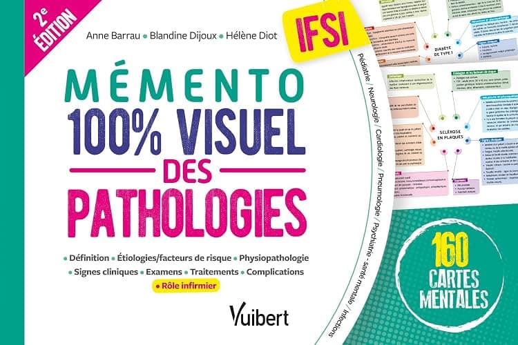 Mémento 100% visuel des pathologies IFSI: 160 cartes mentales colorées pour mémoriser facilement les pathologies au programme des études infirmières - Image 1