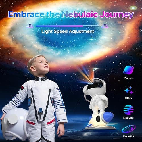 FlyLily Galaxy Projector, 12 in 1 HD Planetarium Astronaut Galaxy Projector for Bedroom, Galaxy Star Night Light Projector for Kids Adults Gaming Room/Party/Home Décor thumbnail 4