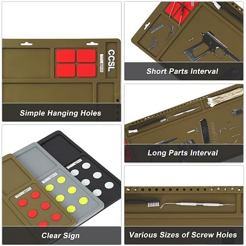 CCSL Rifle Shotgun Gun Cleaning Mat,36" x 12" Magnetic Gun Cleaning Mats for All Guns, Anti-Slip Rifle Repair Gun Mat with Organizer Parts Tray, Gun Cleaning Mat Large thumbnail 5