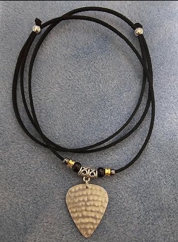 Rock n Roll Tribute aluminum guitar pick necklace - Chester B. thumbnail 4