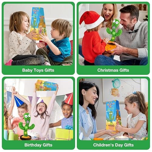 Ayeboovi Dancing Talking Cactus Baby Toys, Interactive Toy Repeating Records What You Say, Volume Adjustable Singing Cactus Toddler Toys with 120 Songs, Stocking Stuffers for Kids thumbnail 6