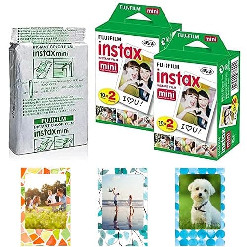 Fujifilm Instax Mini Instant Film,10 Sheets×5 Pack(Total 50 Shoots) Bundled with Tudak Photo Magnet Frames [Bulk Packaging] - Image 1