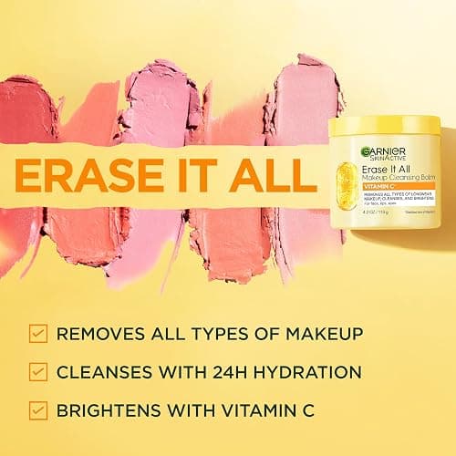 Garnier Erase It All Makeup Cleansing Balm with Vitamin C, Brightening Facial Cleanser and Makeup Remover, 4.2 Oz thumbnail 5