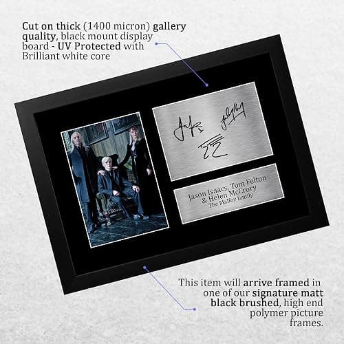 HWC Trading FR A4 Jason Isaacs, Tom Felton & Helen McCrory Harry Potter The Malfoys Gifts Printed Signed Autograph Picture for Movie Memorabilia Fans - A4 Framed - (Framed) The Malfoys thumbnail 3