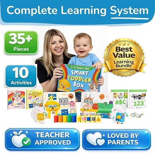 TOYVENTIVE Educational Books, Flash Cards, and Puzzles - Birthday Gifts for 1, 2, 3, and 4 Year Old Boys, Toddler Learning Toys and Activities thumbnail 2