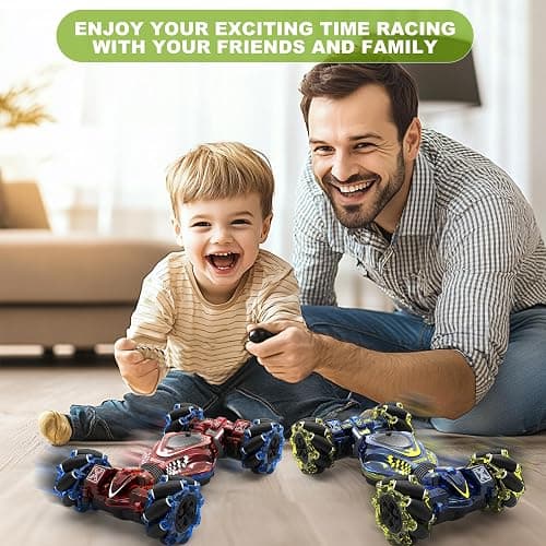 HOSHIPLAY Gesture RC Car,1:24 4WD Transform Off-Road Stunt Car with Gesture & Remote Control, 360° Flips Drift Vehicle with LED Lights Music, All Terrain Toy Cars Gifts for Boys Girls Age 6-12 thumbnail 2