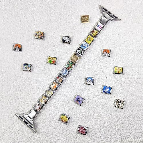 Stainless Steel Connector for Use with Apple Watch – Compatible with Italian Charm Bracelet to Create Custom Watch Band, Fits 38–49mm, Gold/Silver/Black/Rose Gold thumbnail 5