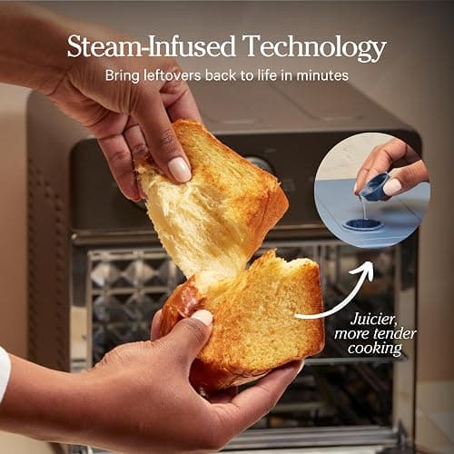 Our Place Wonder Oven | 6-in-1 Stainless Steel Air Fryer Toaster Oven Combo with Basket, Rack, Pan & Tray | Compact 13 QT Countertop Capacity - Toast, Roast, Bake, Reheat, Broil & Steam | Char thumbnail 7