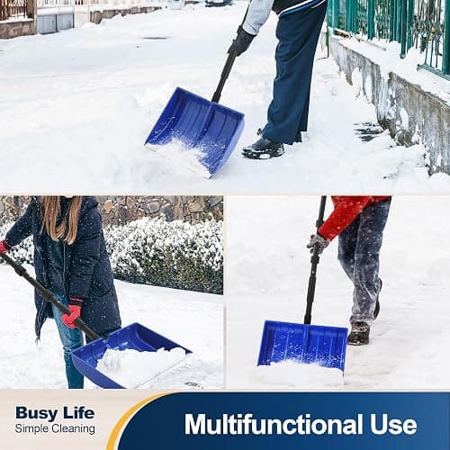 Yocada Snow Shovel for Driveway Home Garage Snow Removal 55 inch Long with D-Grip Handle Aluminum Strip Large Capacity Shovel for Garden Car Camping Outdoor thumbnail 6