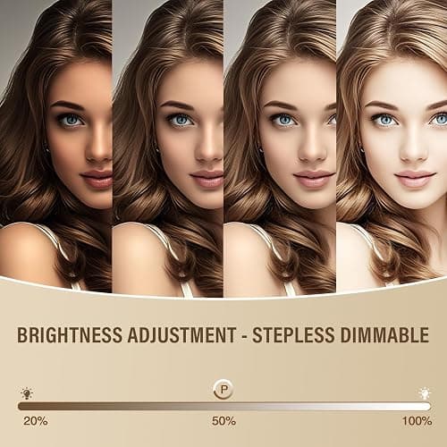 Large Lighted Vanity Mirror, 23" x 19" Light Up Make up Mirror with Smart Touch 3 Colors Dimmable, Tabletop or Wall-Mounted, Memory Function thumbnail 4